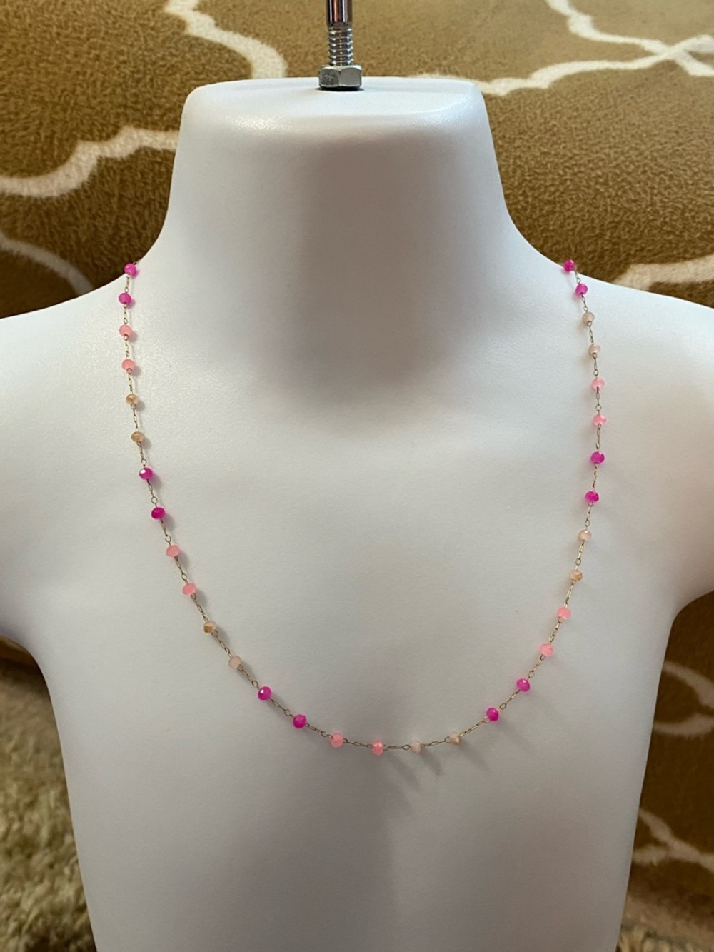 Pink beaded necklace